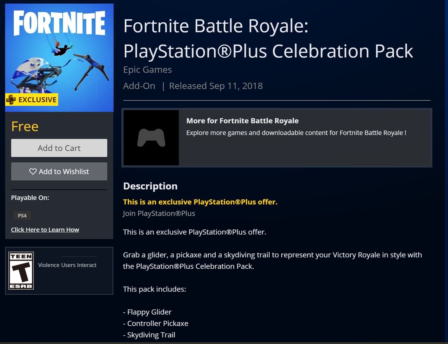 PlayStation Players Can Now Get More Free Fortnite Items