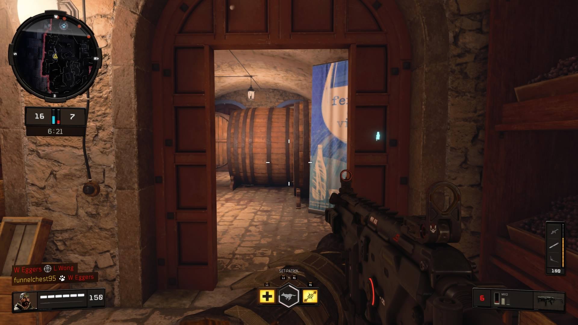 Call of Duty: Black Ops 4: "Seaside"'s wine cellar facilitates fast and frantic shootouts. 