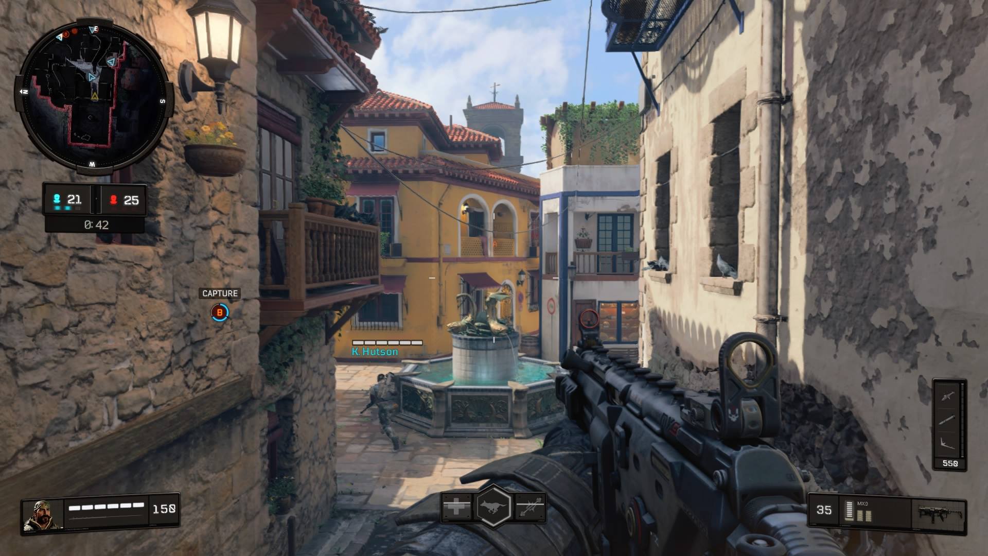 Lay traps in hallways in Call of Duty: Black Ops 4's "Seaside" map.