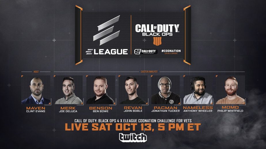 The Black Ops 4 x ELEAGUE Caster lineup.