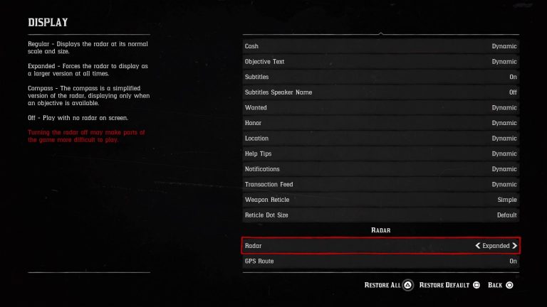 Red Dead Redemption 2: How to Use Each Mini-Map Option