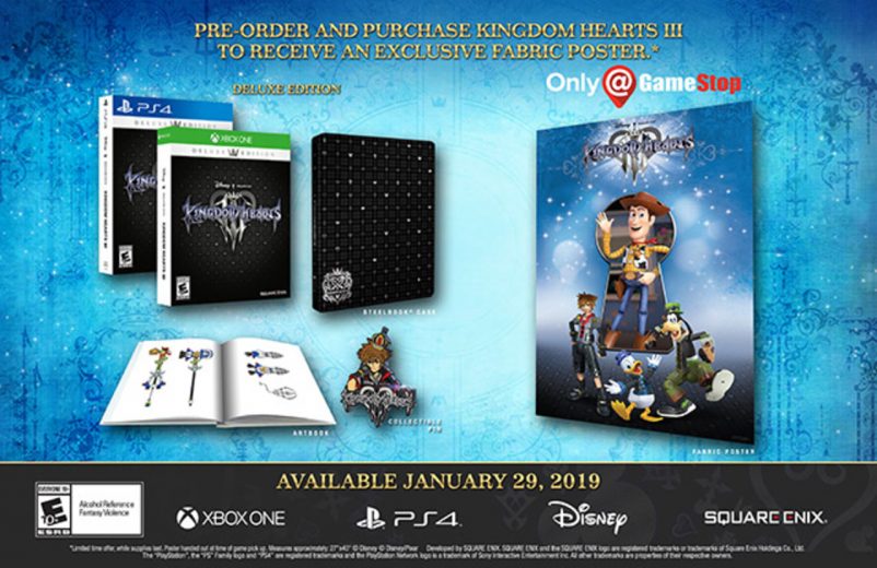 kingdom hearts 3 deluxe edition contents collectible pin?