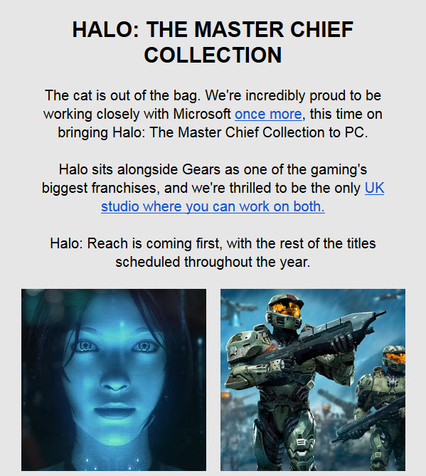 Halo Reach will be the first Halo Master Chief Collection Release