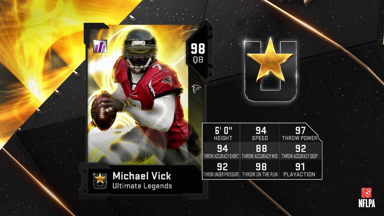 Madden Ultimate Team on X: Here are the stats on the Michael Vick:   / X