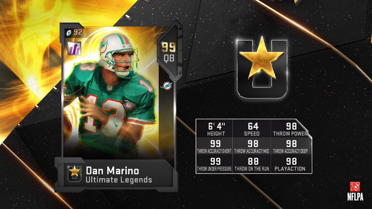 Madden 19 Ultimate Legends Dan Marino card