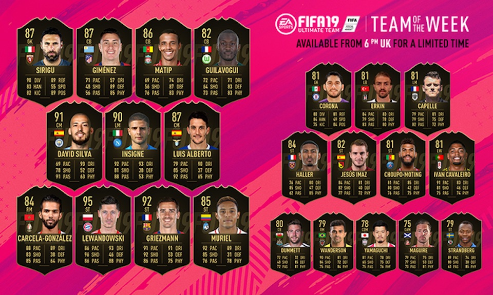 fifa 19 team of the week 44 lineup revealed by ea