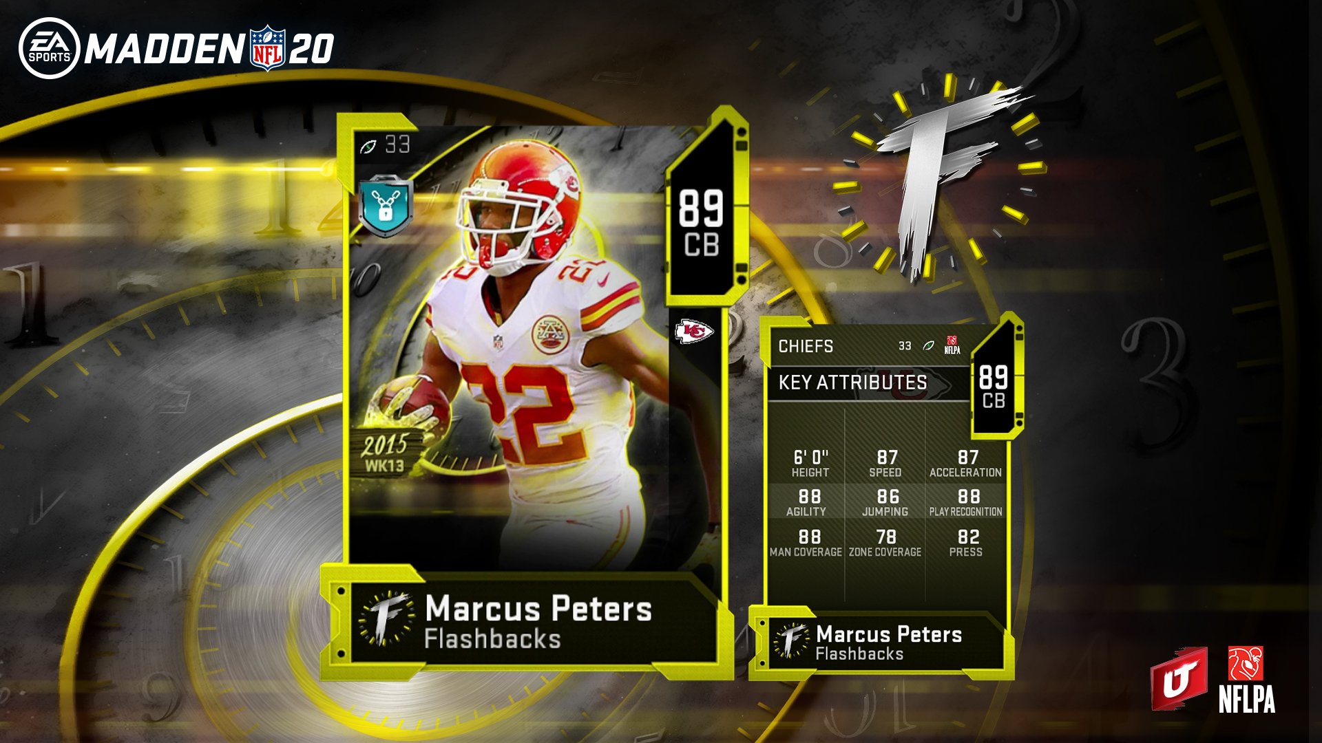 marcus peters madden 20 flashbacks card for ultimate team