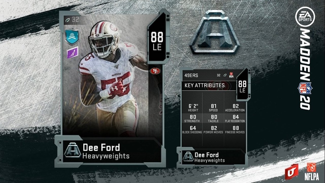 madden 20 heavyweights dee ford card for ultimate team