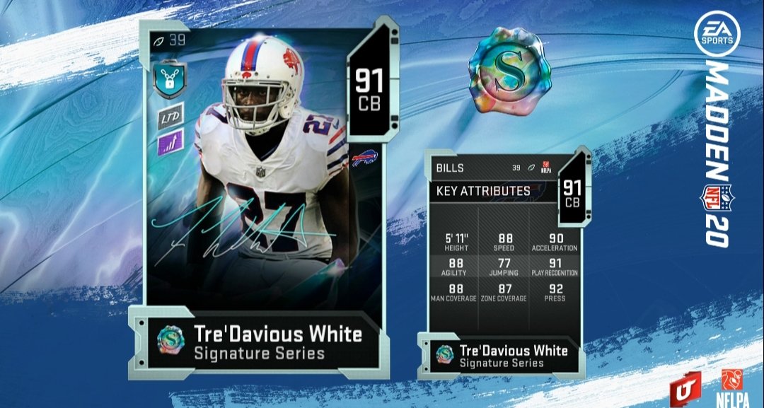 madden 20 signature series tre'davious white card