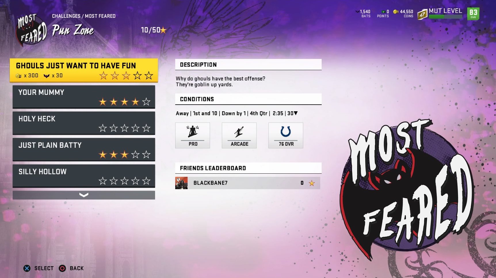 madden 20 pun zone challenges for bats in most feared ultimate team