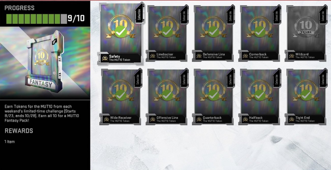 madden 20 ultimate team mut 10 exchange set of tokens