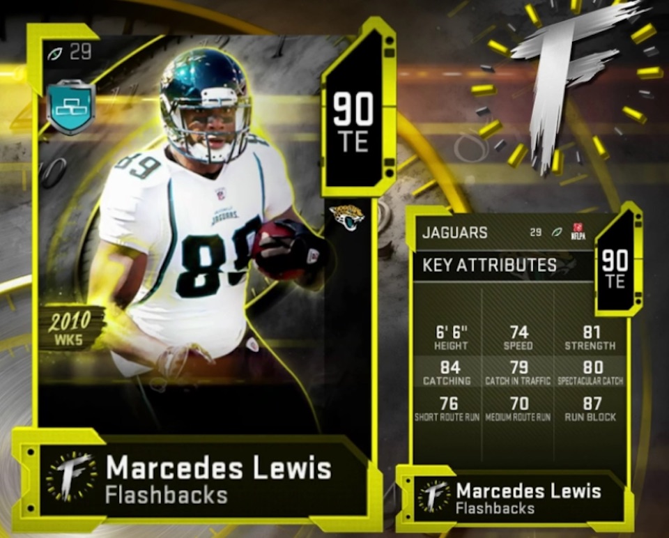 madden 20 flashbacks marcedes lewis card