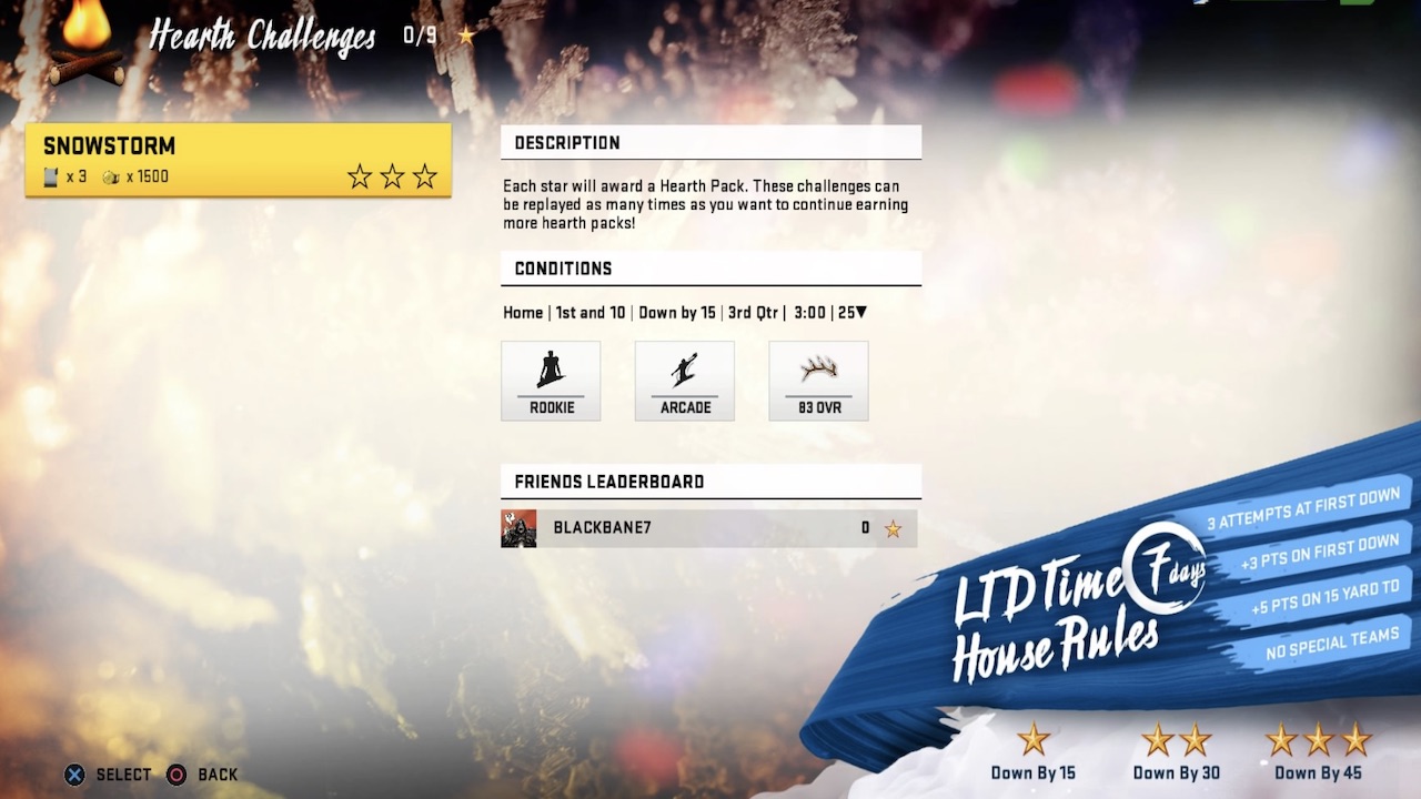 madden 20 zero chill the hearth snowstorm event rules