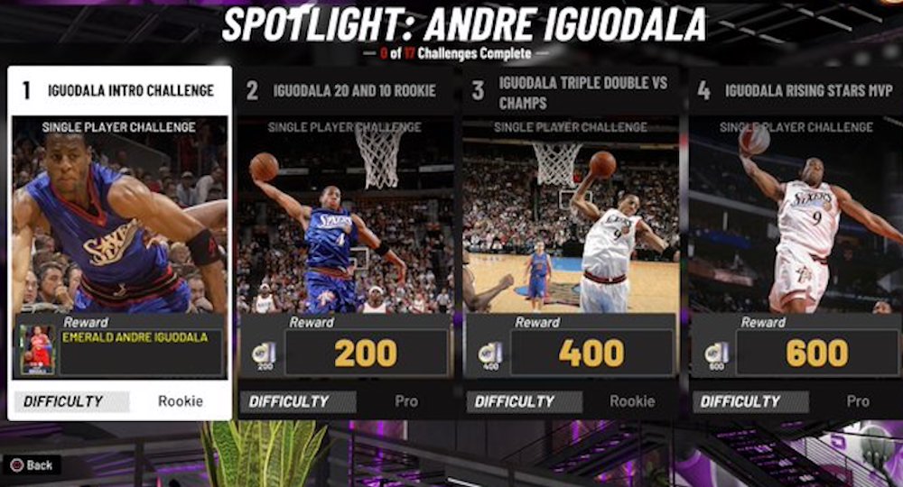 nba 2k20 andre iguodala spotlight challenges