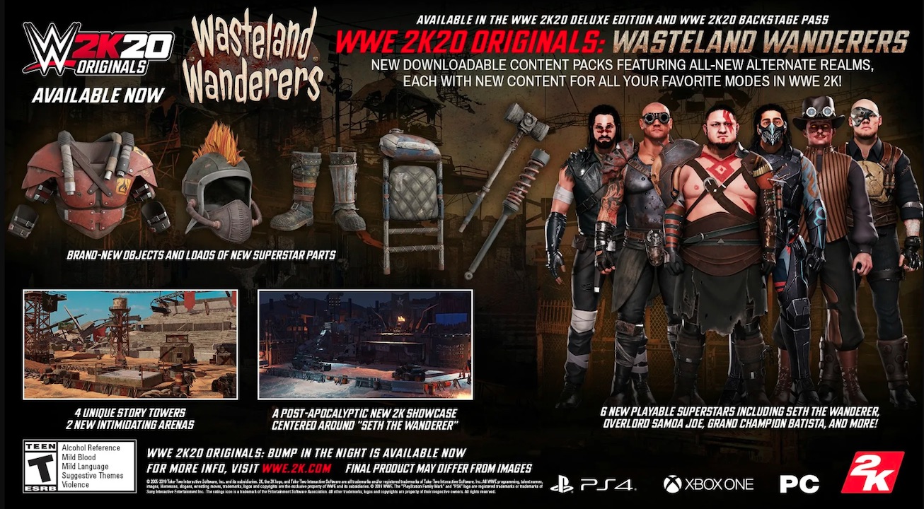 wwe 2k20 wasteland wanderers content screenshot