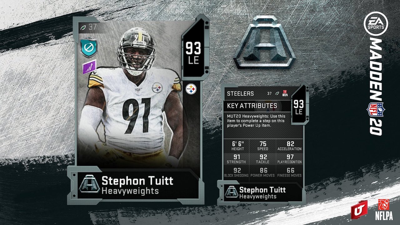 madden 20 heavyweights card for stephon tuitt of steelers