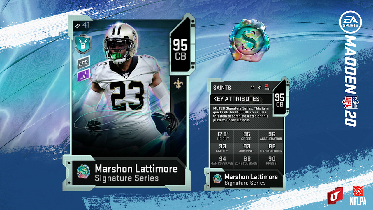 madden 20 signature series marshon lattimore card