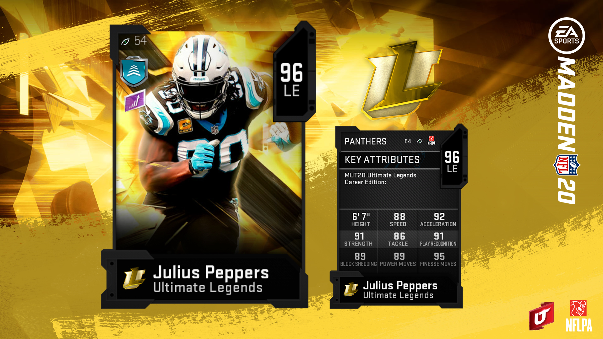 madden 20 julius peppers ultimate legends card