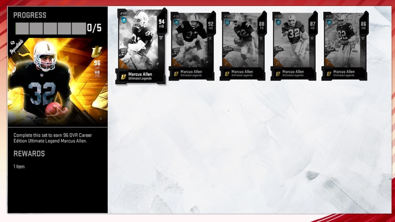 madden 20 ultimate legends marcus allen set