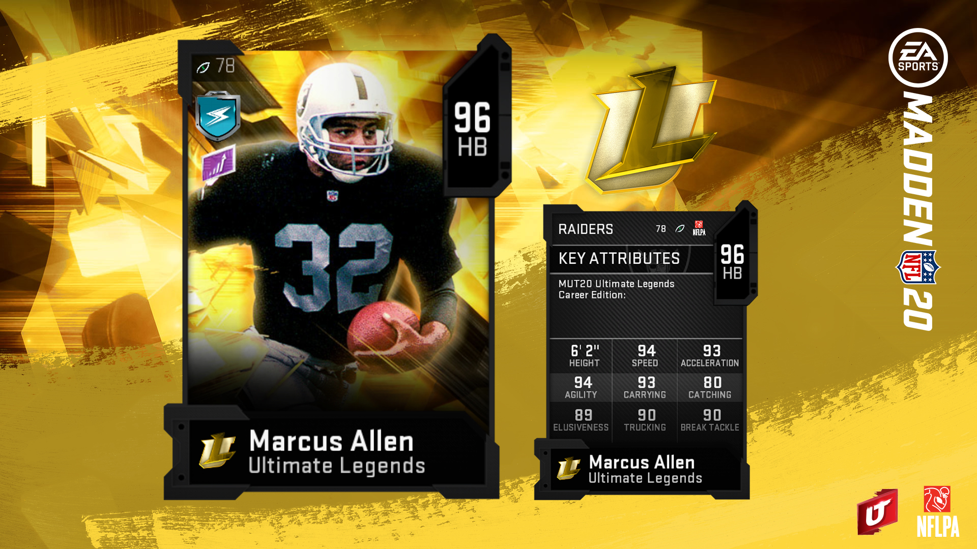 madden 20 ultimate legends card for marcus allen