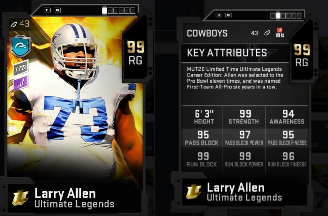 LARRY ALLEN, COWBOYS LEGENDS