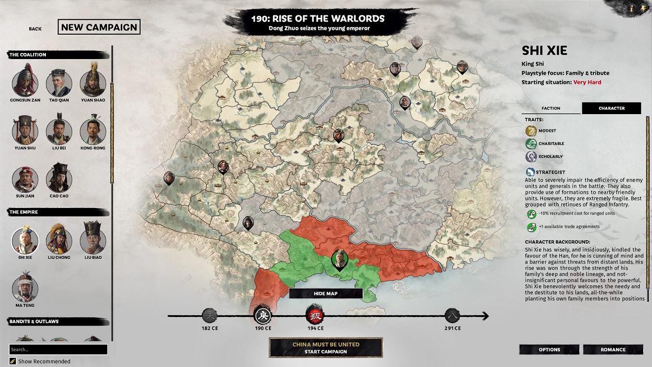 Total war three kingdoms карта