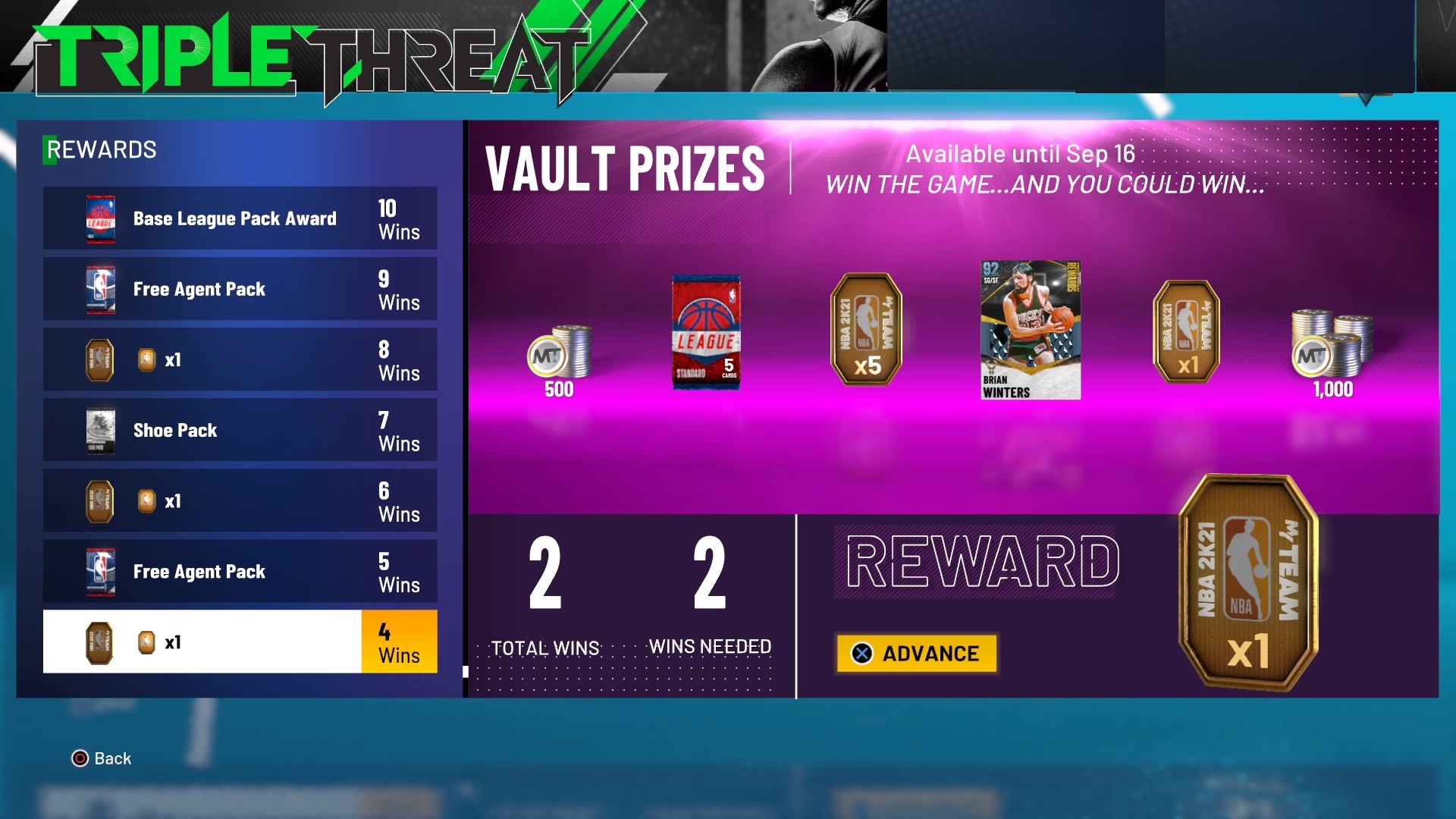 nba 2k21 triple threat rewards and prizes