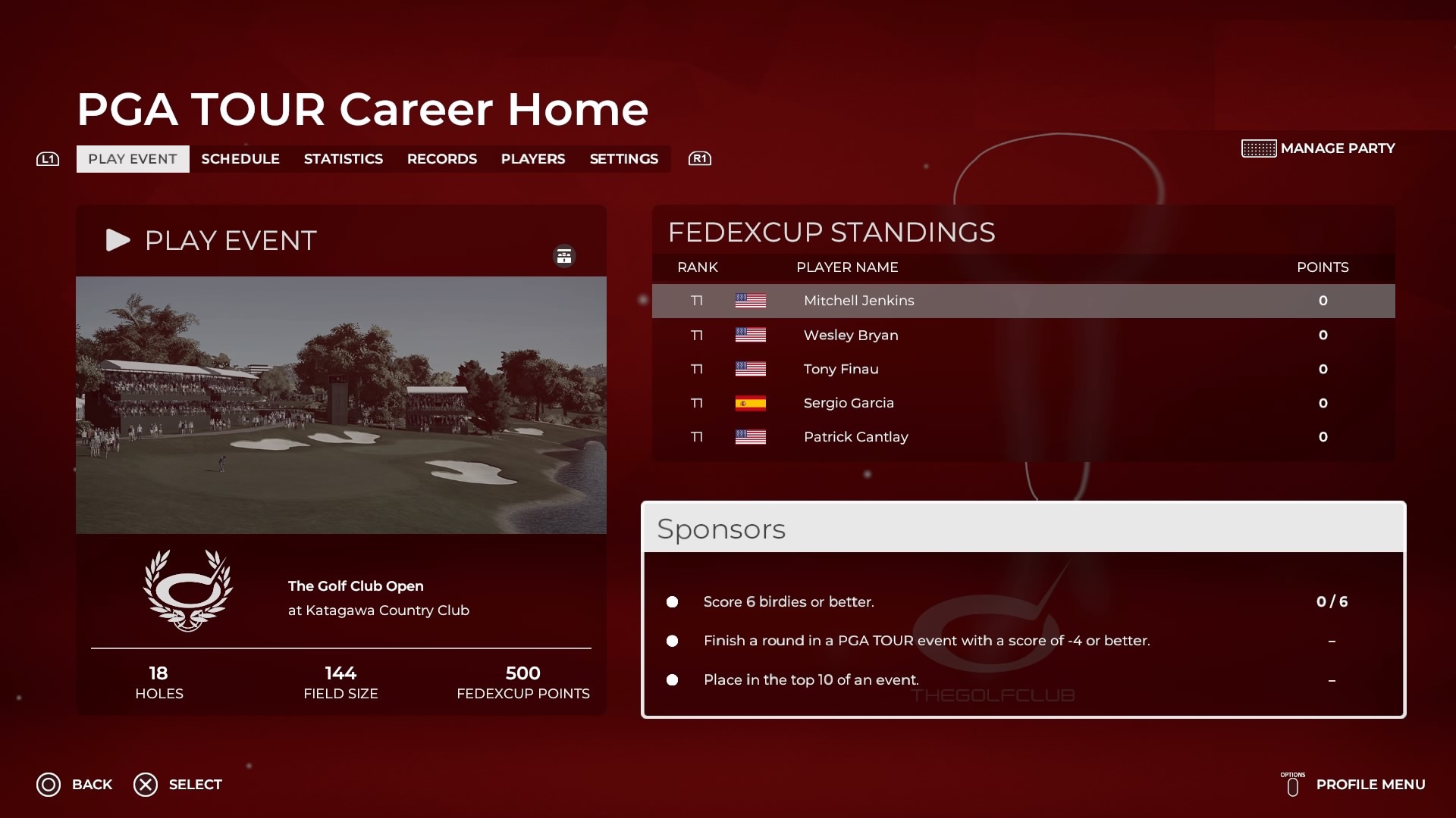 pga tour 2k21 career mode sponsor goals