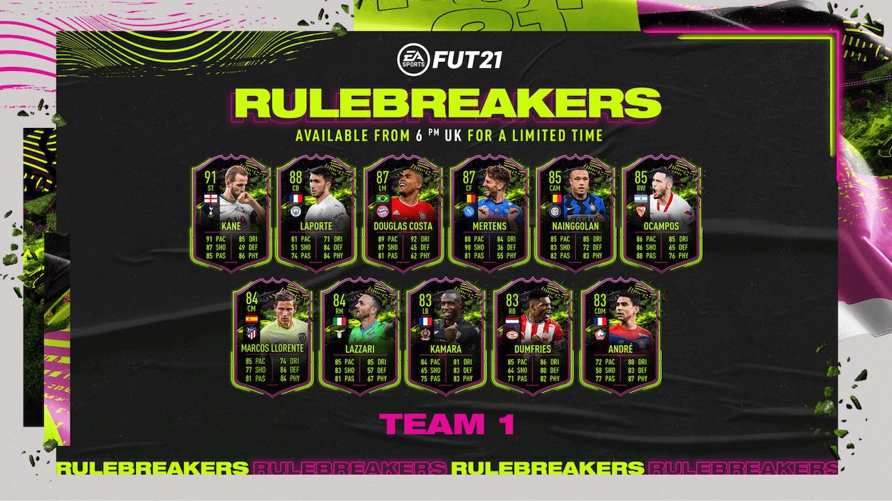 FIFA 21 Rulebreakers Team 1 Revealed: Players Include