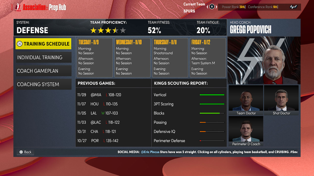 nba 2k22 mynba prep hub screenshot