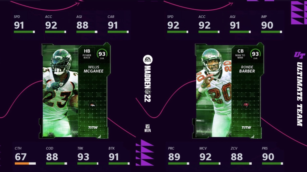 madden 22 totw 9 players include barber and mcgahee