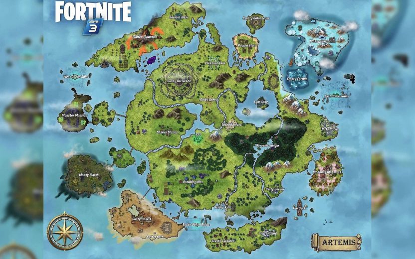 The revealed map is one of the most interesting Fortnite Chapter 3 leaks.